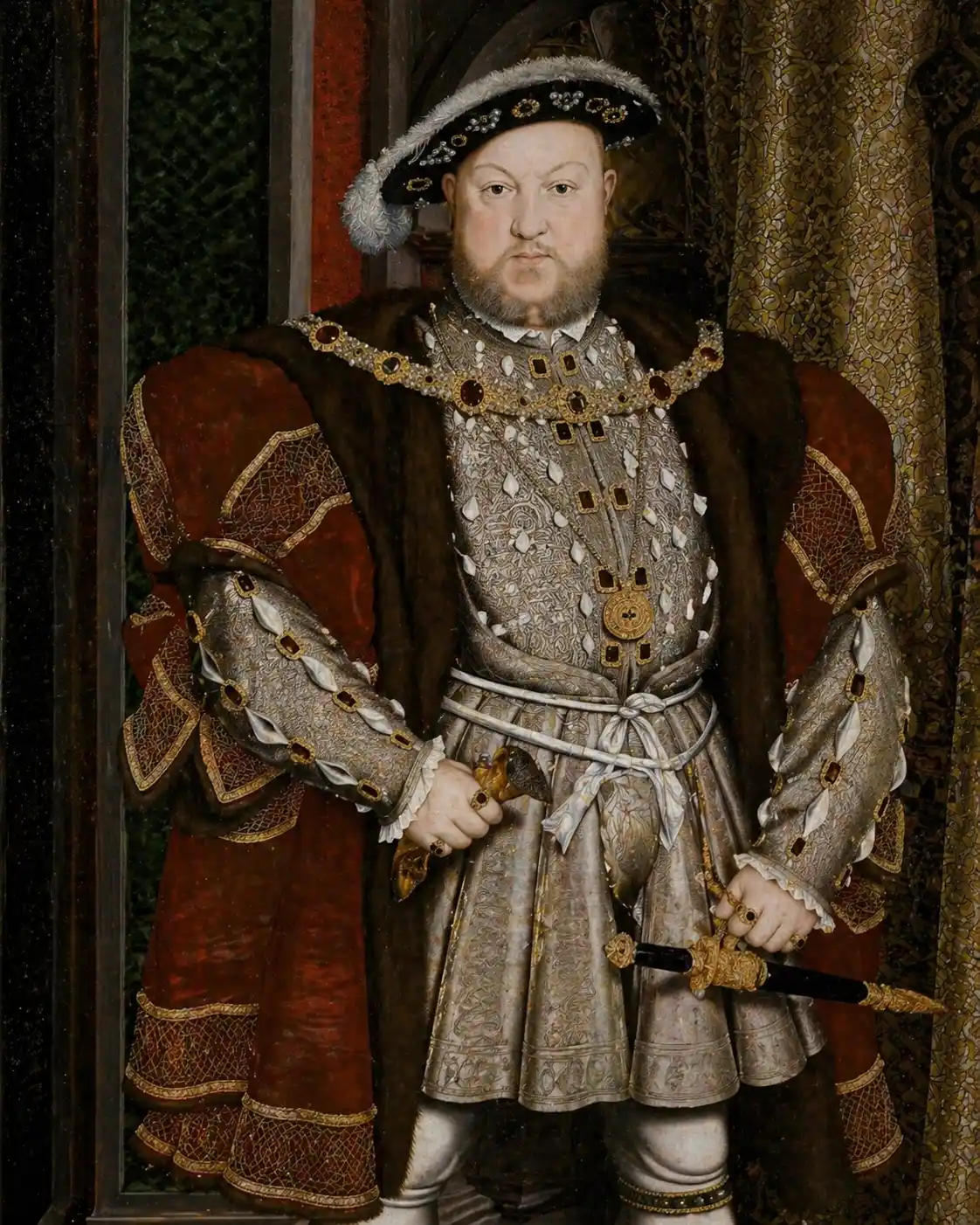 Portrait of King Henry VIII — who broke with Rome and established the Church of England, known for his six wives.