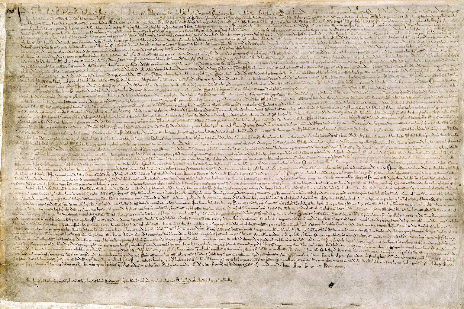 Signed by King John in 1215, the Magna Carta established that the monarch is subject to the law and laid the foundation for modern democracy.